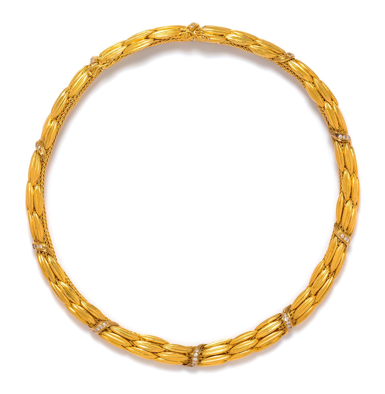 An 18 Karat Yellow Gold and Diamond Necklace, Lalaounis, 88.10 dwts.