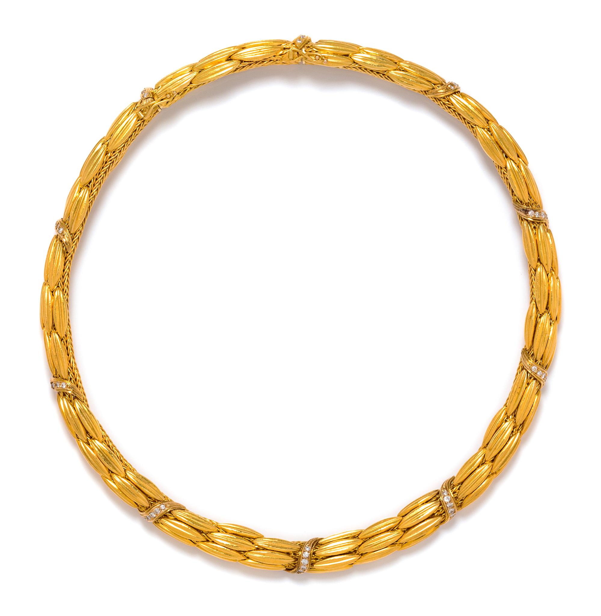 An 18 Karat Yellow Gold and Diamond Necklace, Lalaounis, 88.10 dwts.