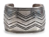 Chiseled Silver Cuff Bracelet