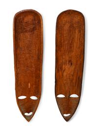 A Pair of African Carved Wood Masks