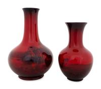 Two Royal Doulton Flambe Sung Ware Vases