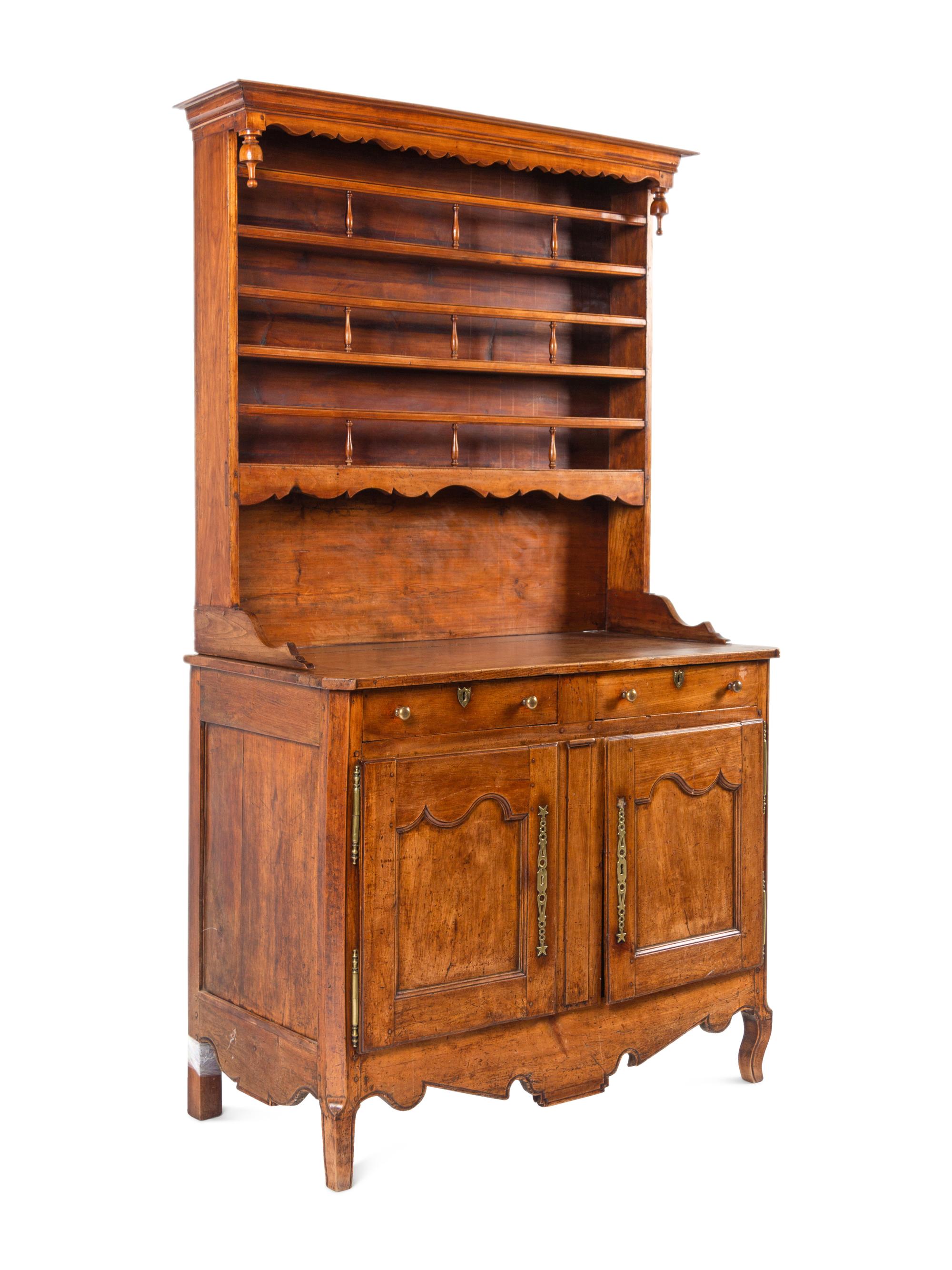 A French Provincial Walnut Buffet Deux Corps