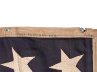 [FLAGS]. 13-star American Naval Ensign stamped "US Ensign No. 6, Navy Yard, New York." 1902.
