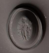 A Roman Banded-Agate Ring Stone with the God Mercury — Set in a gold ring