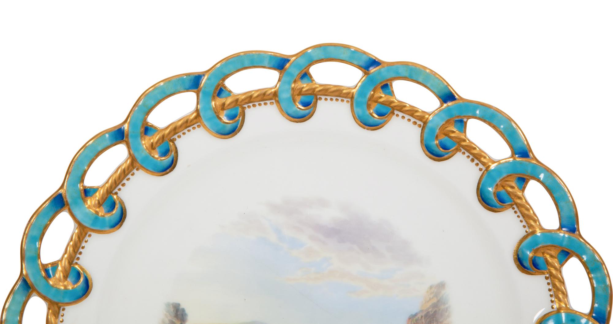 A Set of Six English Porcelain Dessert Plates
