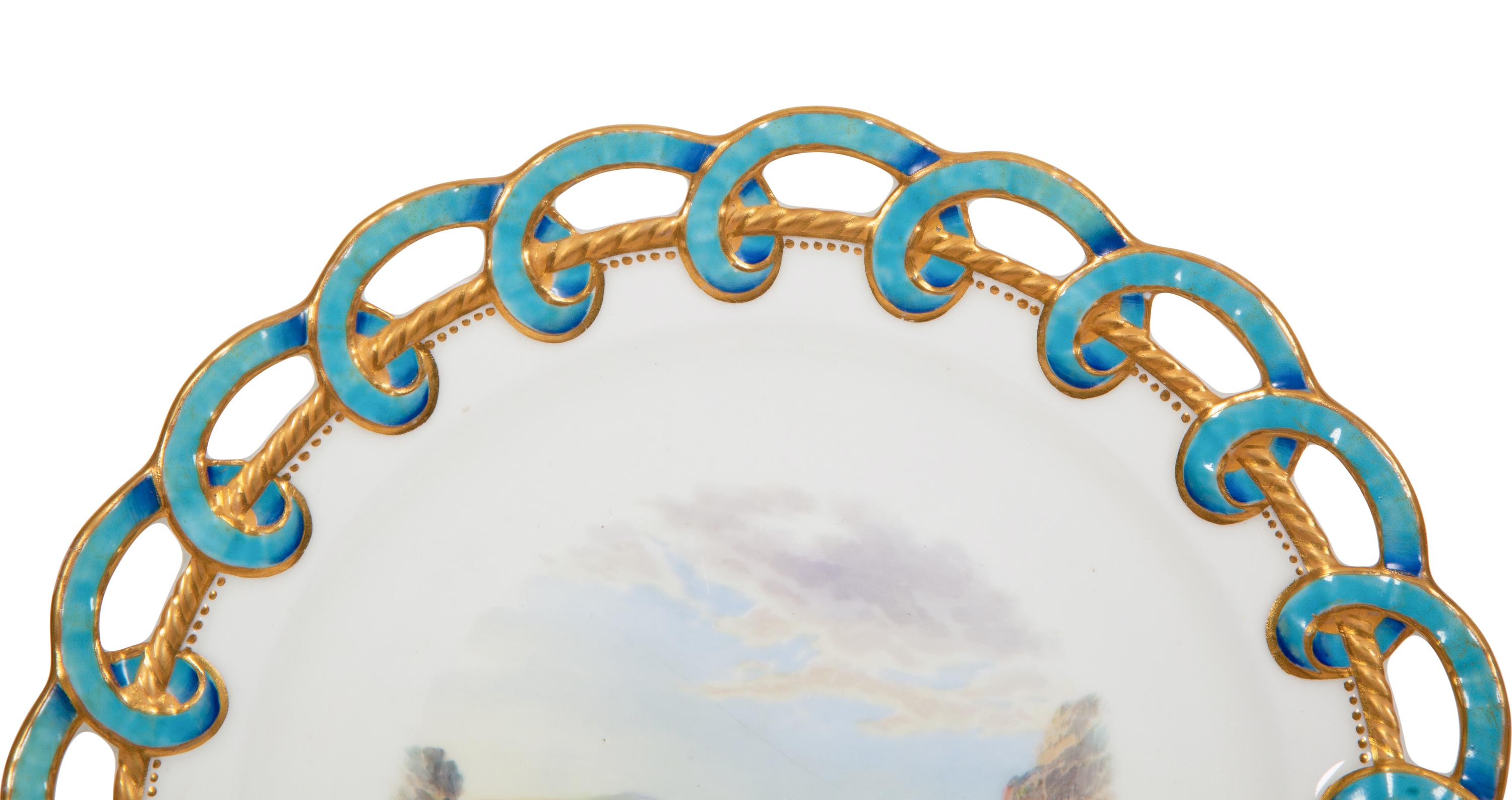 A Set of Six English Porcelain Dessert Plates