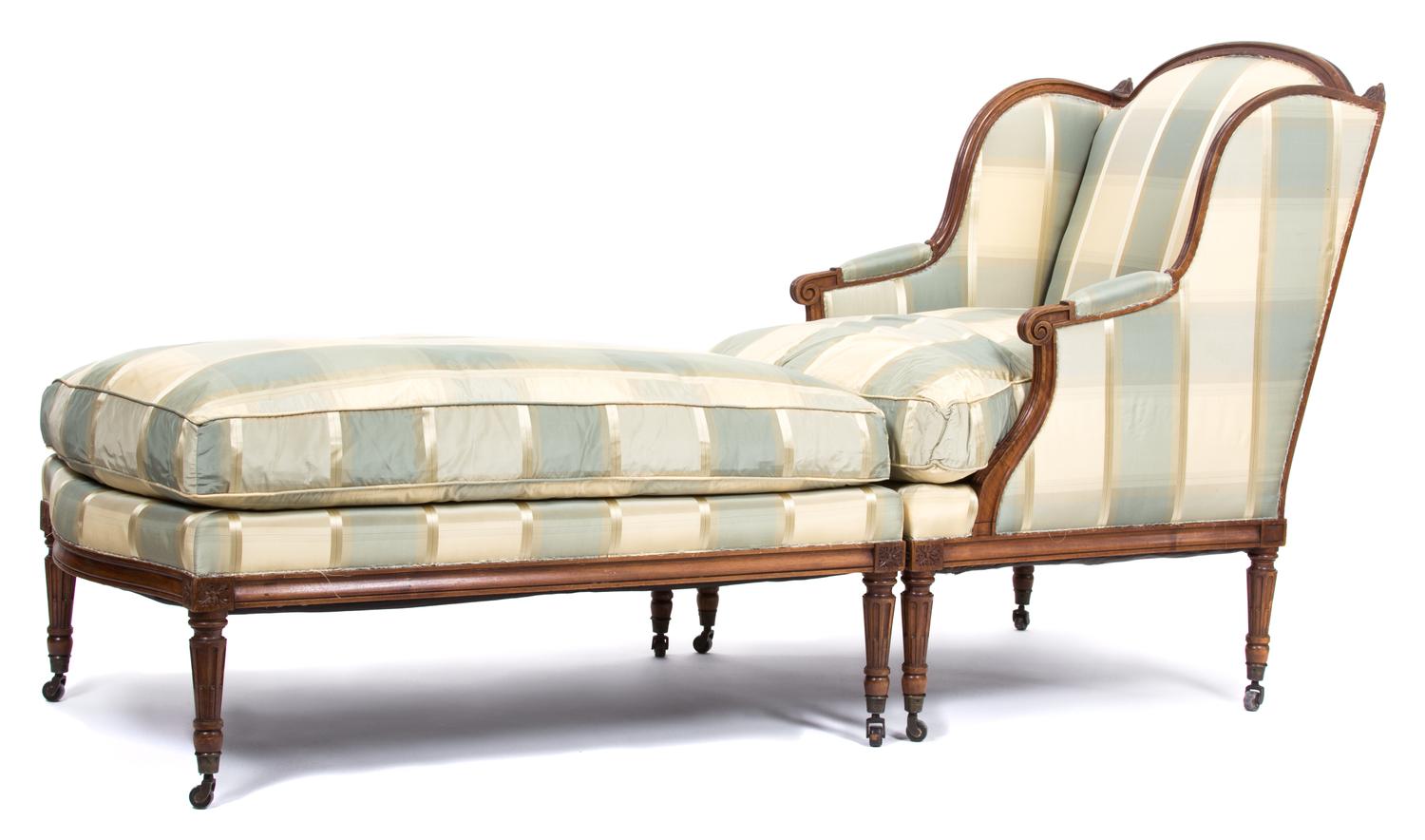 A Louis XVI Style Mahogany Duchess Brisee Height 40 1/2 x width 28 3/4 x length 73 inches. — 19TH CENTURY
