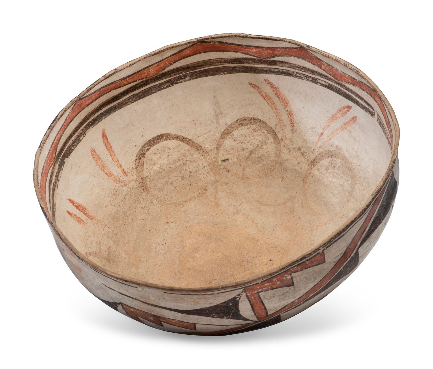 Zuni Polychrome Pottery Dough Bowl