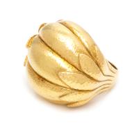An 18 Karat Yellow Gold Bombe' Ring, David Webb, 20.30 dwts.