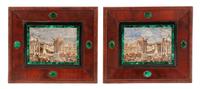 A Pair of Italian Micromosaic Panels Micromosaic: 8 5/8 x 11 5/8 inches.