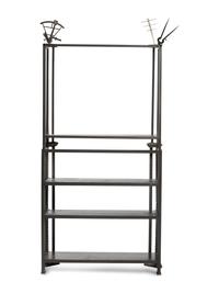 A Cast Iron and Bronze Nautical Themed Three-Tiered Bookshelf