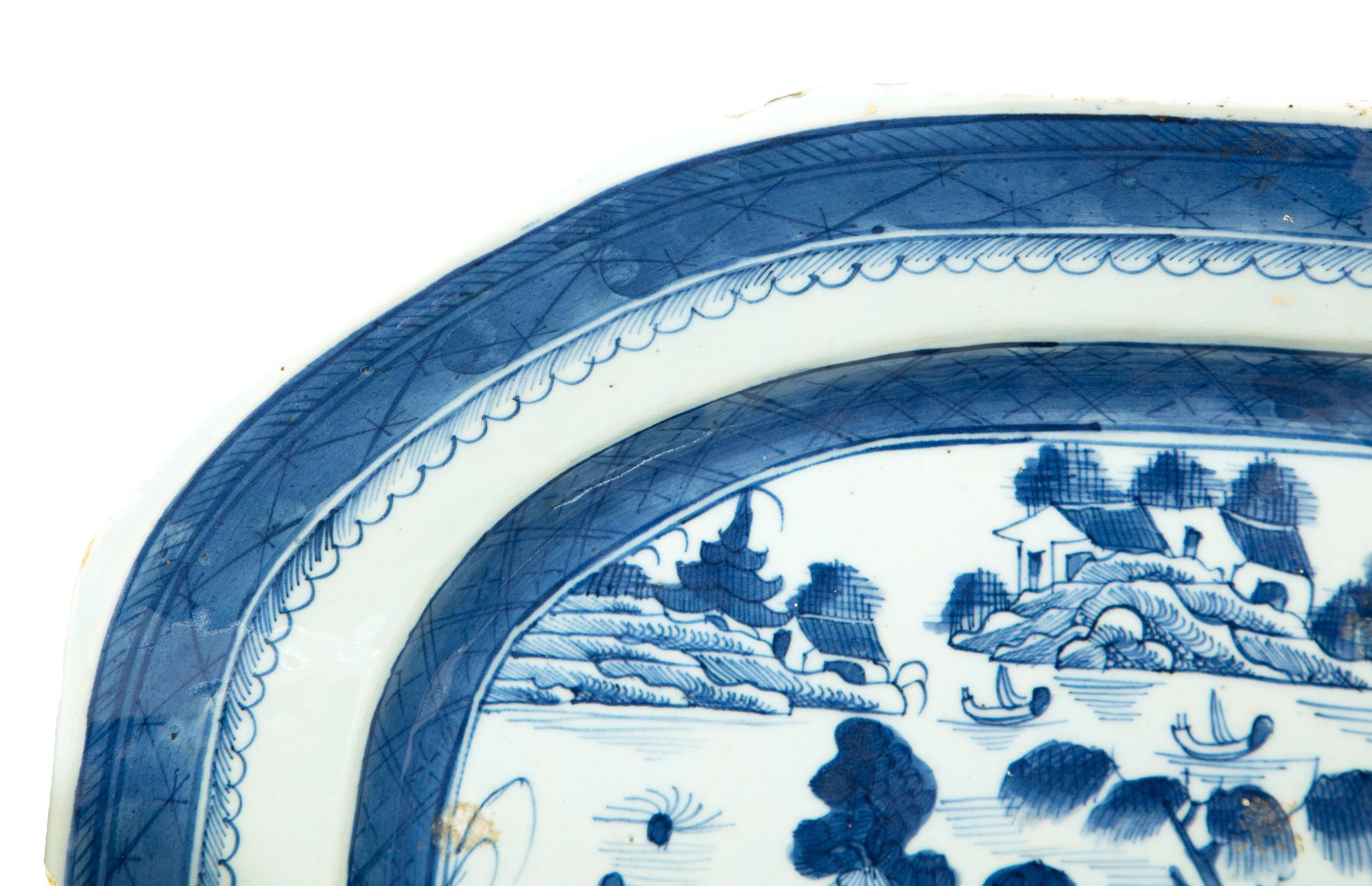 A Collection of Chinese Blue and White Canton Porcelain Table Articles