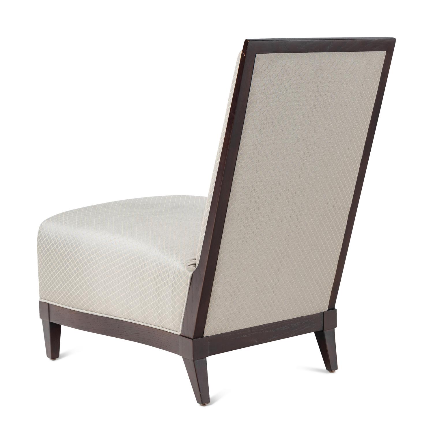 Four Donghia Black-Painted Slipper Chairs and a Pair of Associated Low Tables