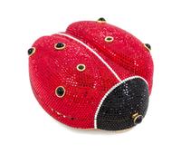 A Judith Leiber Ladybug Minaudiere, 6" x 2" x 4.5"; Strap drop 18.25".