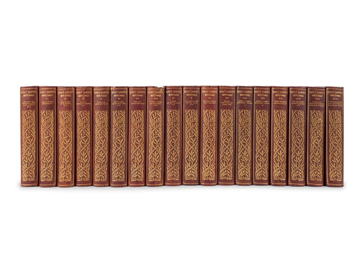 [BINDINGS & SETS]. HARTE, Bret, (1836-1902). Writings. Boston: Houghton, Mifflin, & Co., [1906].