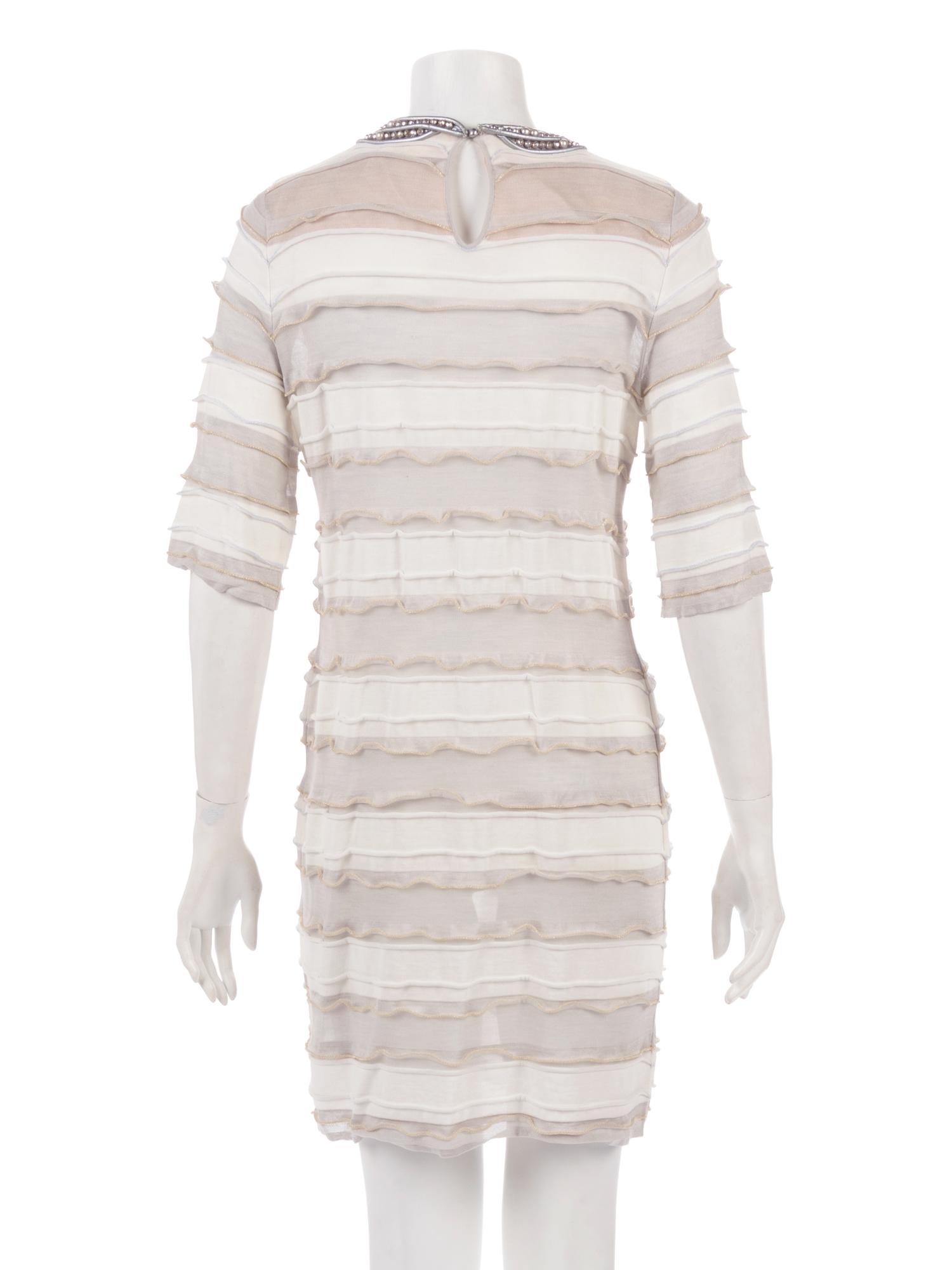 Chanel Striped Knit Dress with Embellished Neckline, Cruise 2009