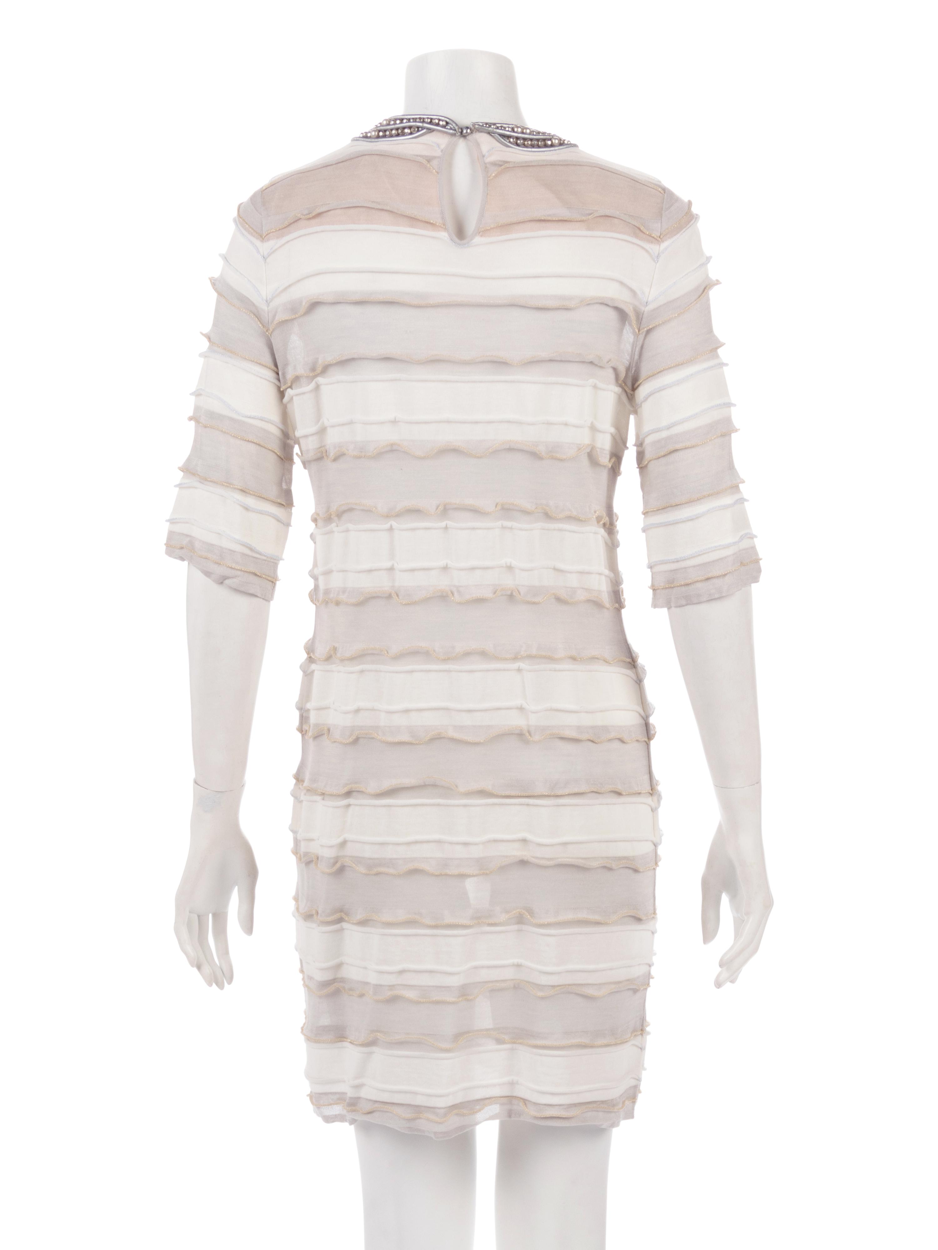 Chanel Striped Knit Dress with Embellished Neckline, Cruise 2009