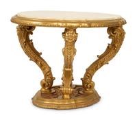An Italian Rococo Style Giltwood Low Table with Onyx Top — 20TH CENTURY
