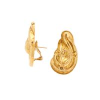 HENRY DUNAY, YELLOW GOLD EARCLIPS