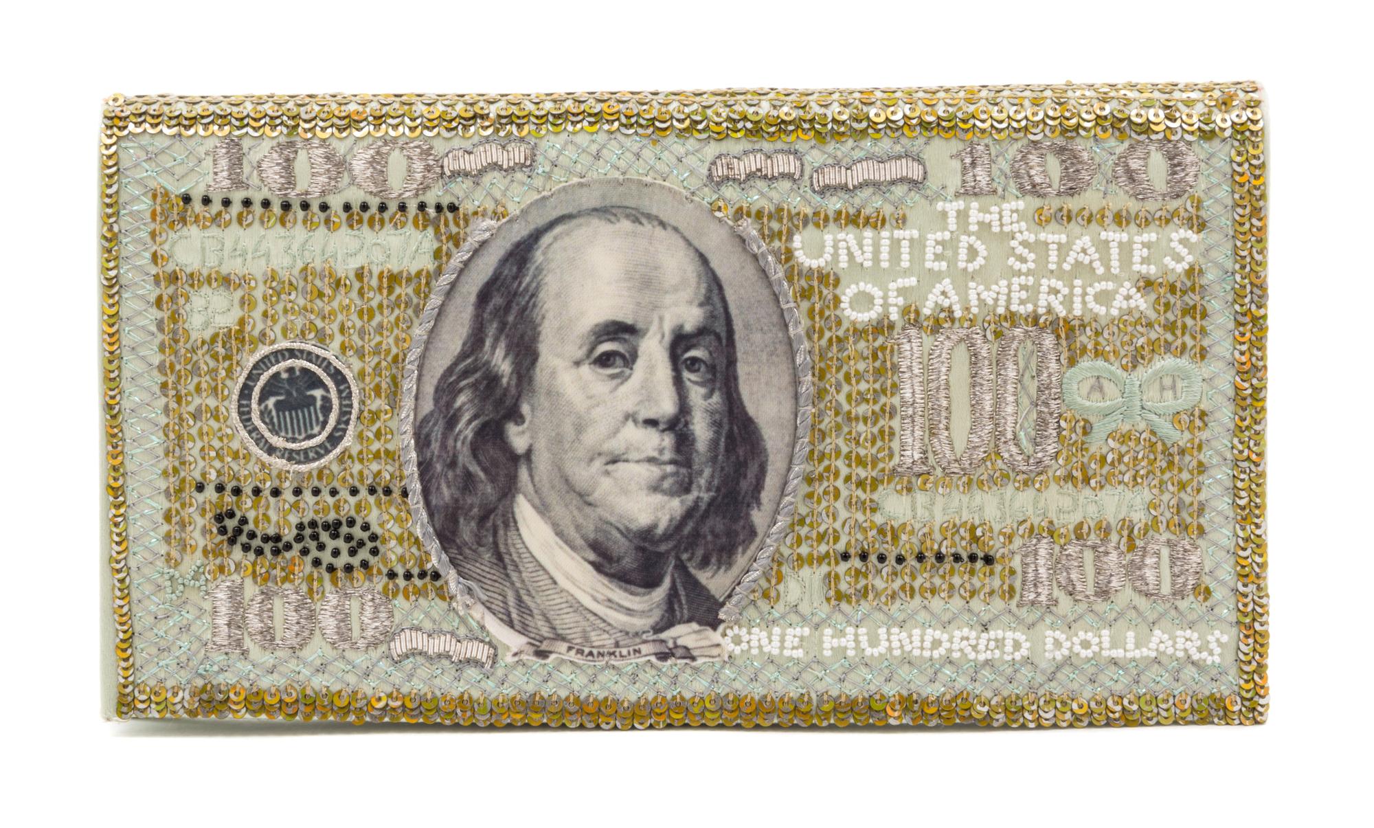 An Anya Hindmarch Clutch, 8.75" x 5" x 1".