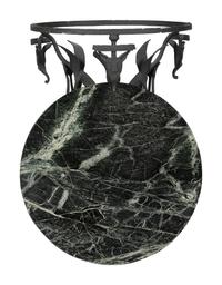 A Victorian Iron and Marble Top Table
