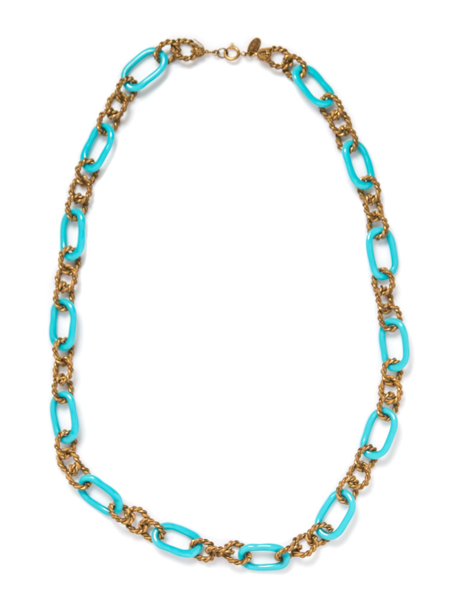A Miriam Haskell Gold Link Necklace, 30".