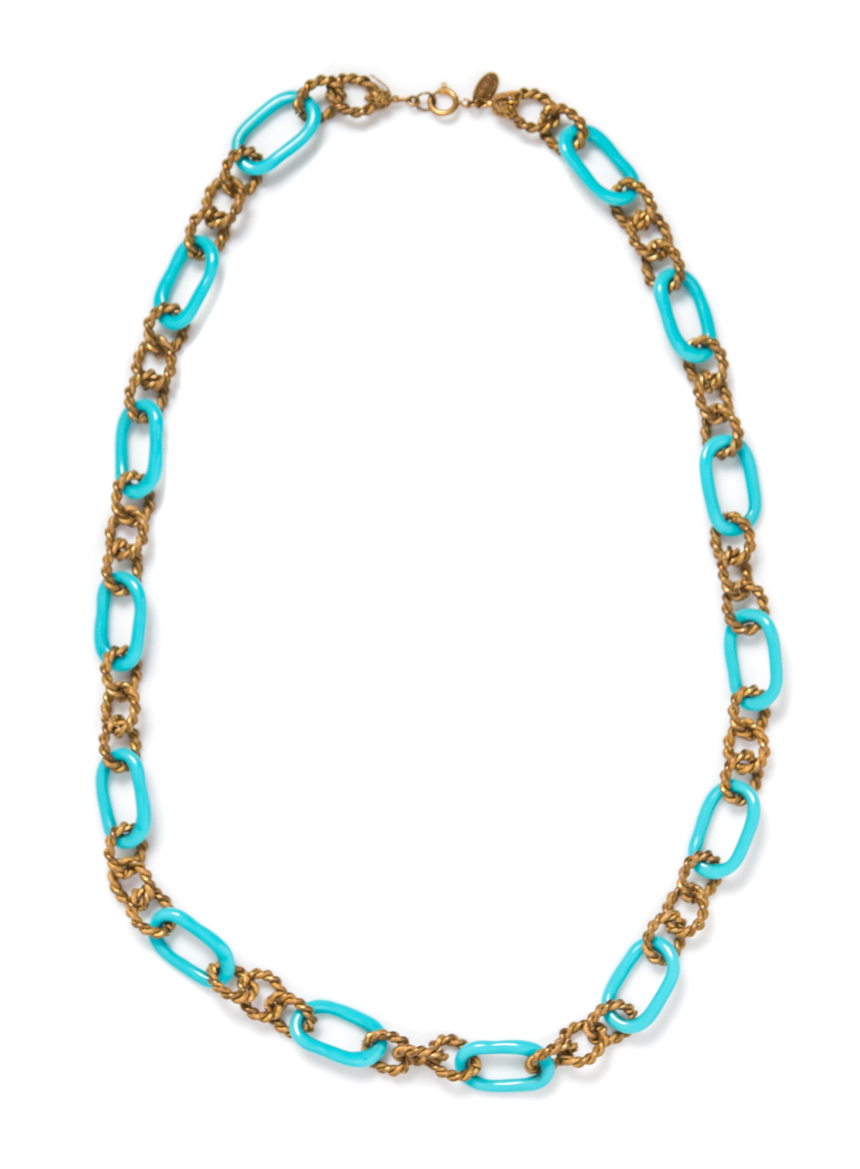 A Miriam Haskell Gold Link Necklace, 30".