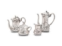 A Mexican Silverplate Art Nouveau Style Tea and Coffee Service