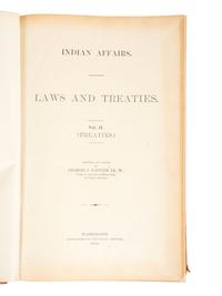[NATIVE AMERICANS]. KAPPLER, Charles J. (1868-1946), compiler. Indian Affairs: Laws and Treaties. Washington: Government Printing Office, 1904-1929.