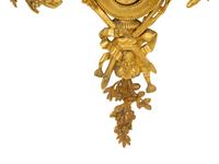 A Pair of French Gilt Bronze Lyre-Form Four-Light Sconces