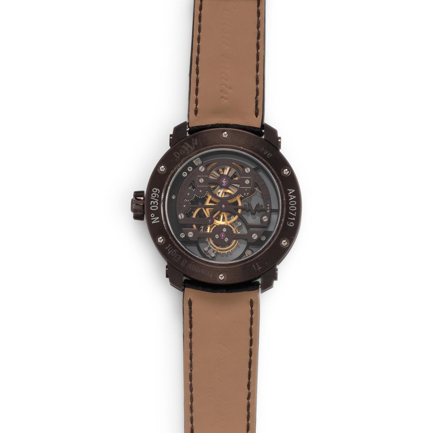 DEWITT, TITANIUM 'TWENTY 8 EIGHT SKELETON TOURBILLON' WATCH