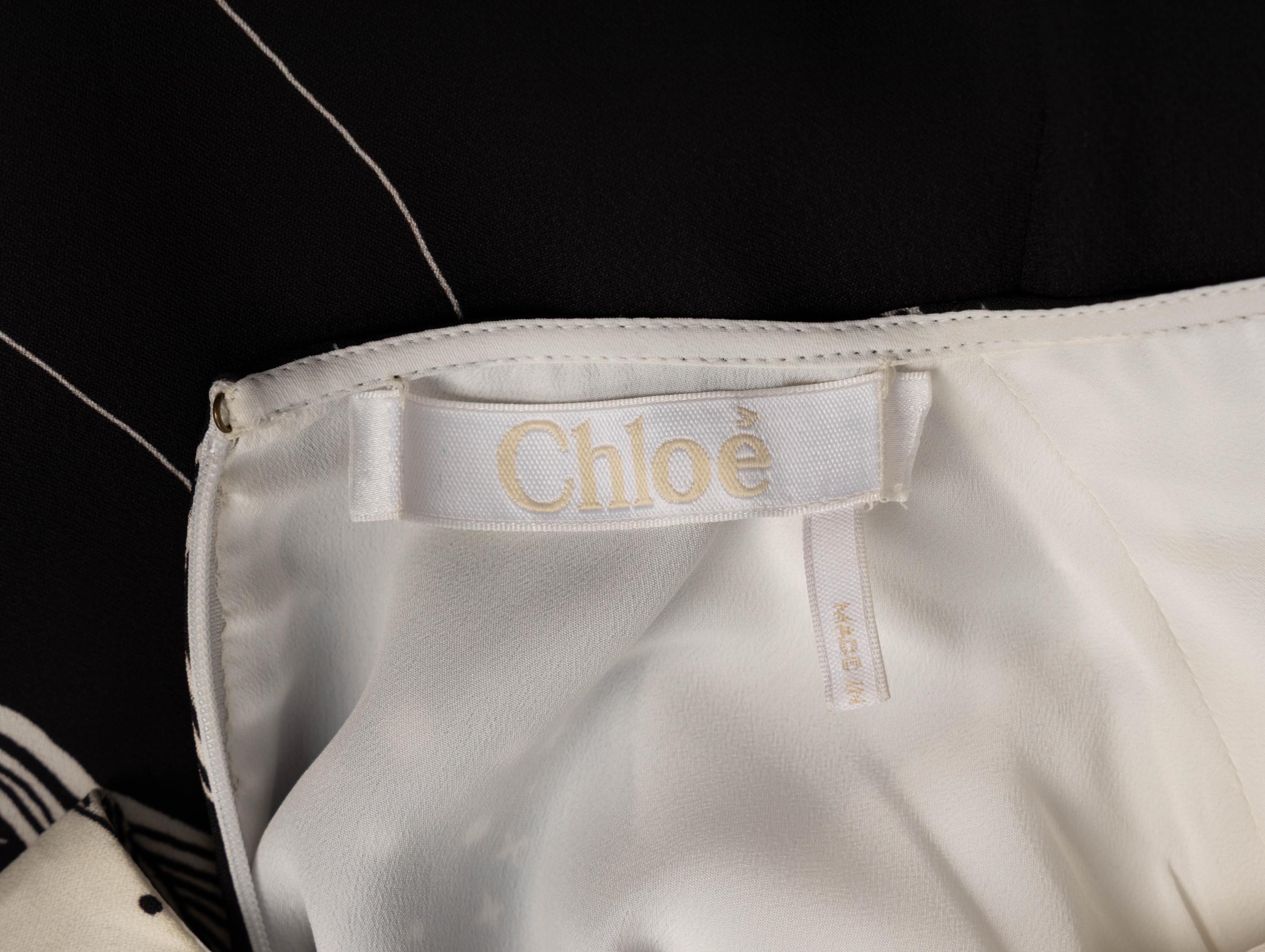 Chloé, Black & White-Printed Shift Dress