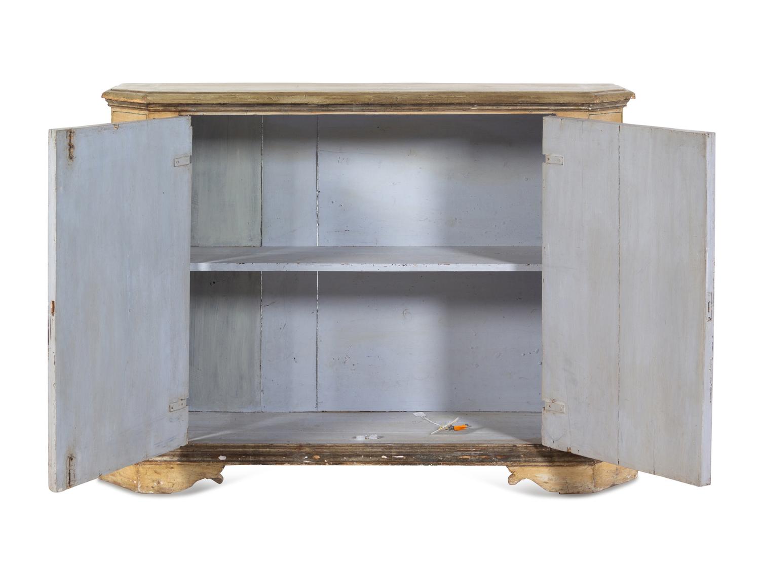 An Italian Painted Console Cabinet