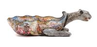 A Viennese Enameled Handled Cup in the Form of a Mythical Beast