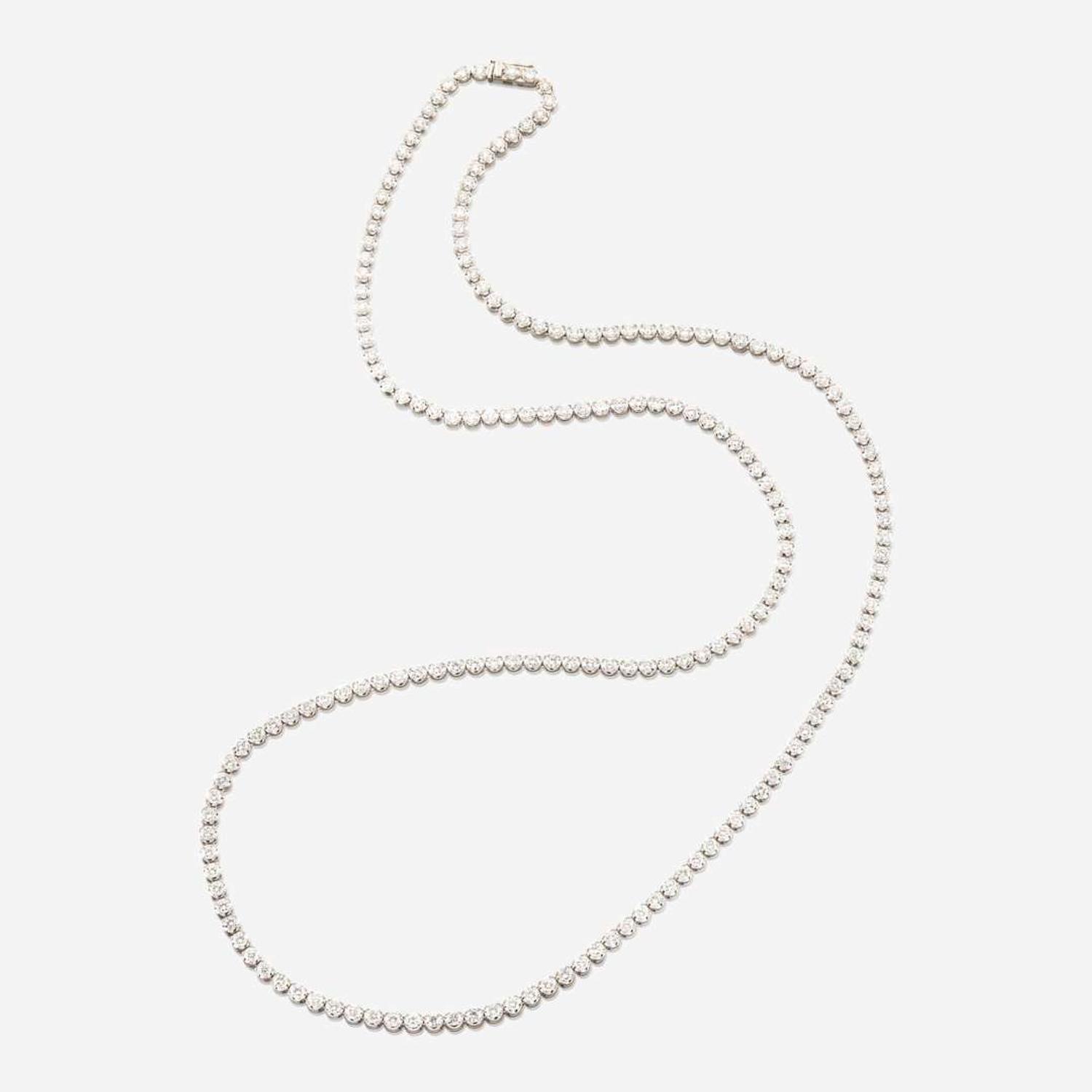 A diamond and white gold necklace