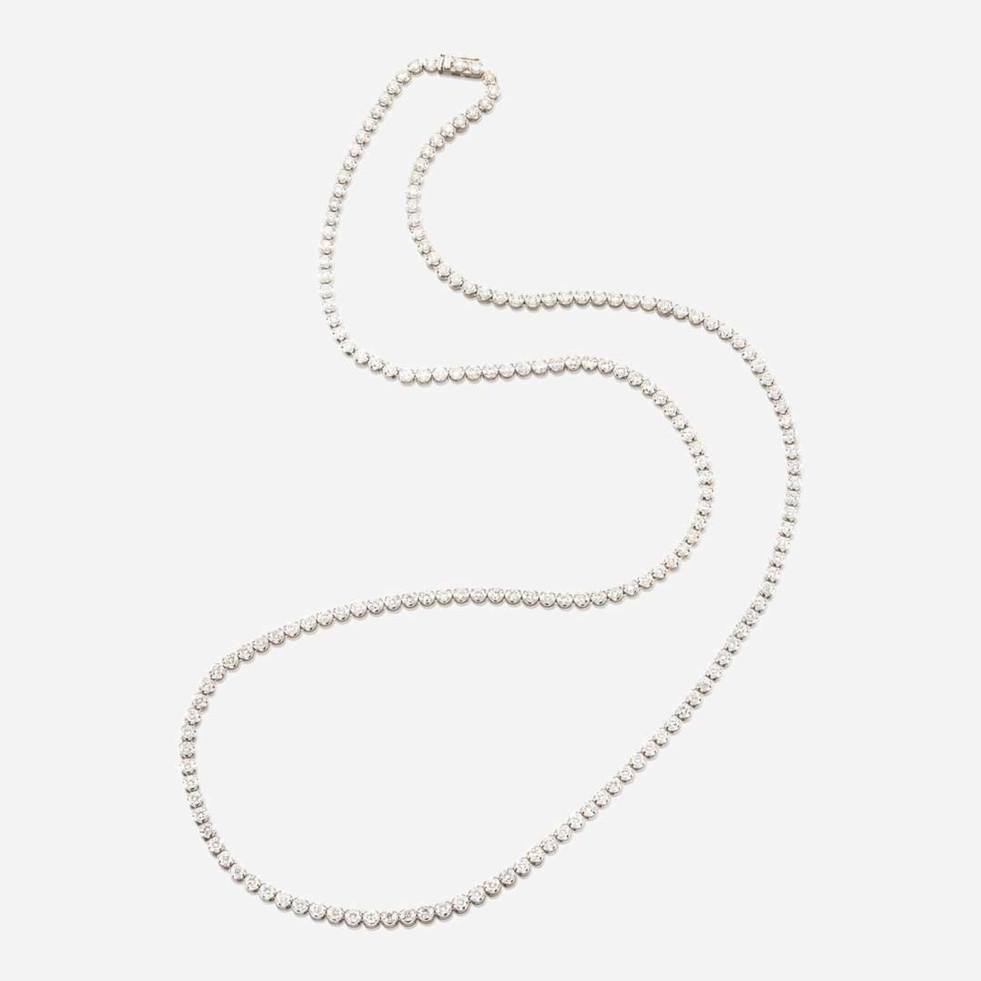 A diamond and white gold necklace