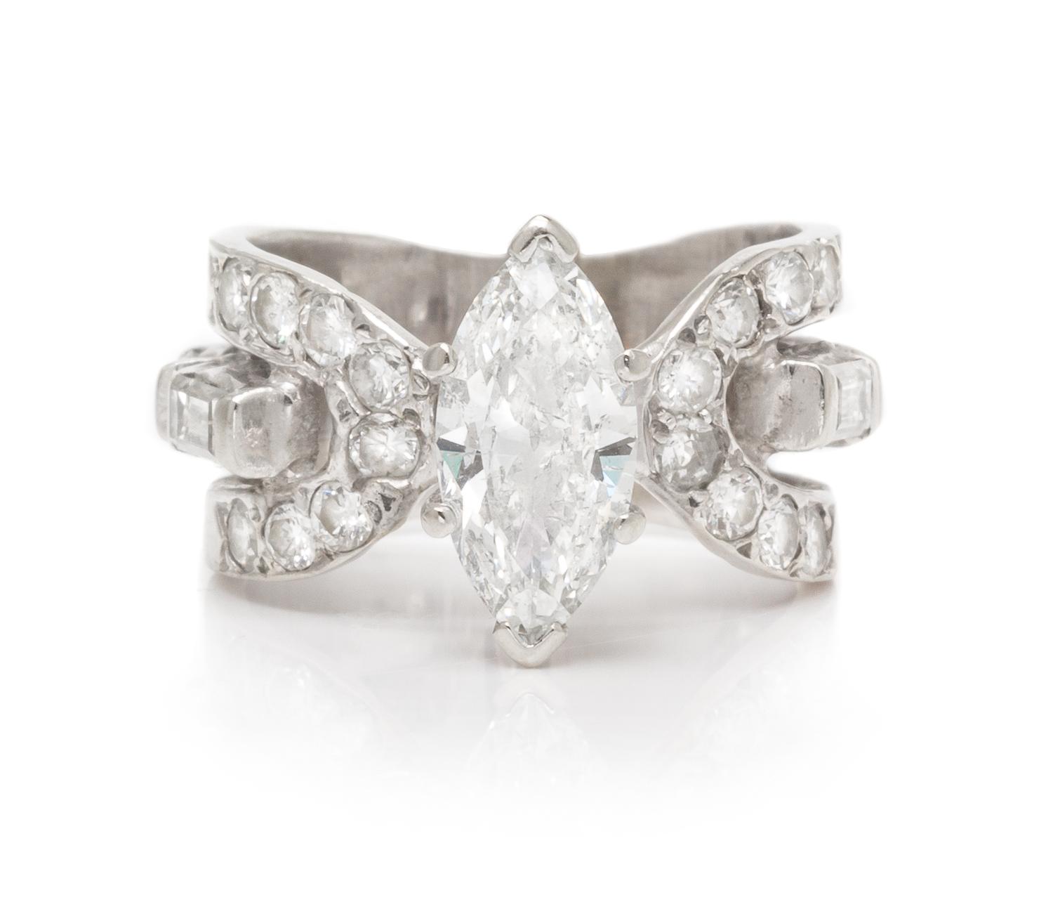 A White Gold and Diamond Ring, 4.90 dwts.