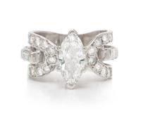 A White Gold and Diamond Ring, 4.90 dwts.