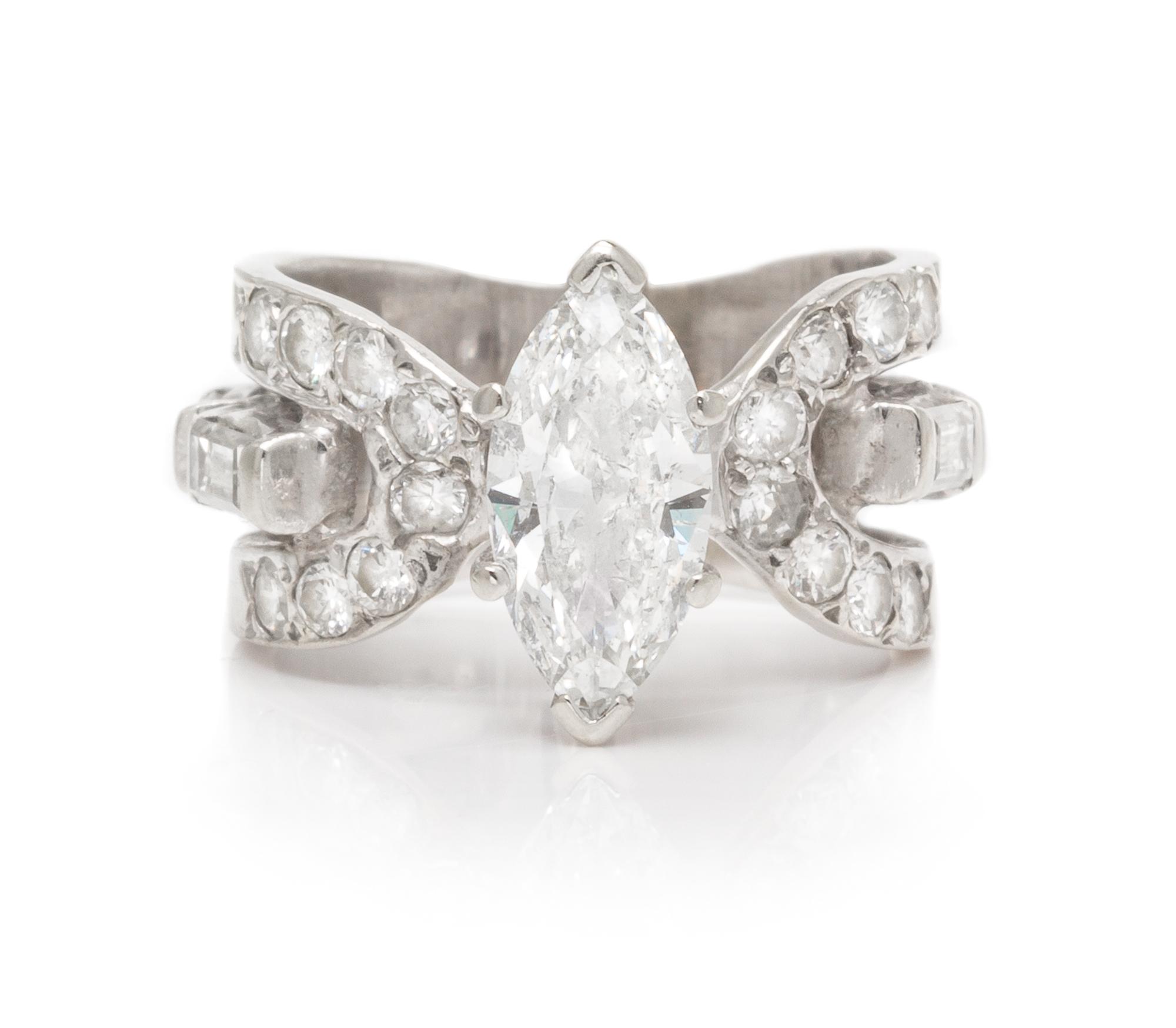 A White Gold and Diamond Ring, 4.90 dwts.