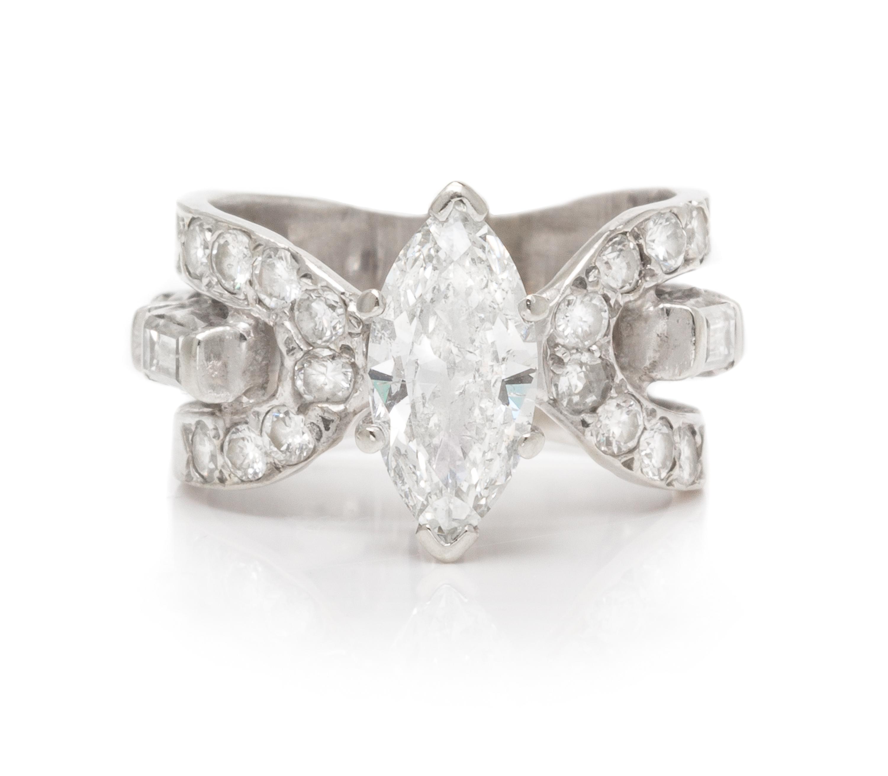 A White Gold and Diamond Ring, 4.90 dwts.