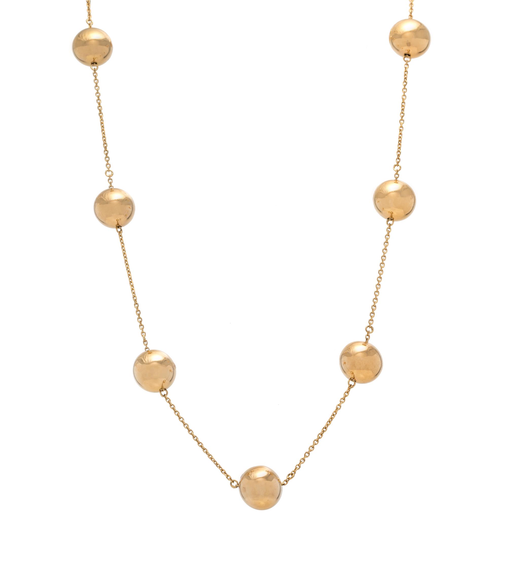 ROBERTO COIN, YELLOW GOLD 'PALLINI' NECKLACE