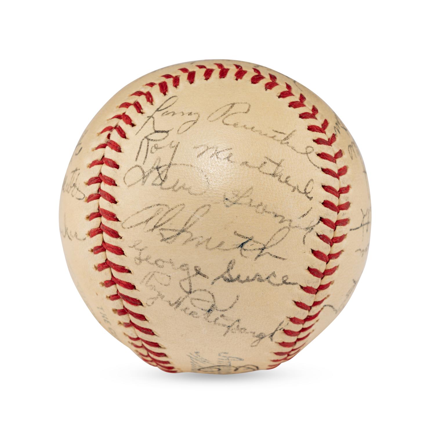 A 1941 Cleveland Indians Team Signed Autograph Baseball (PSA Letter of Authenticity),