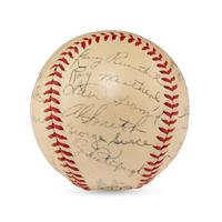 A 1941 Cleveland Indians Team Signed Autograph Baseball (PSA Letter of Authenticity),