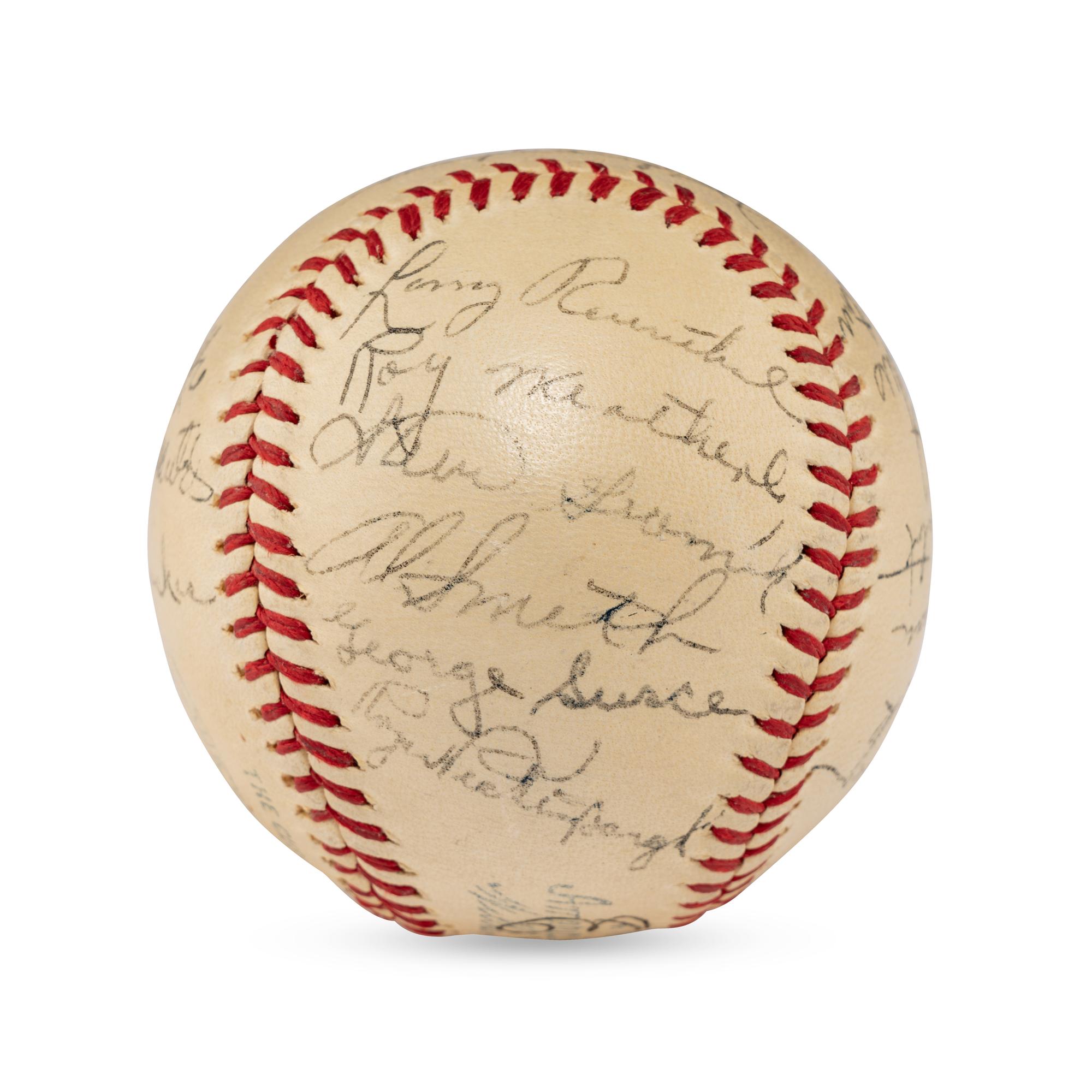 A 1941 Cleveland Indians Team Signed Autograph Baseball (PSA Letter of Authenticity),