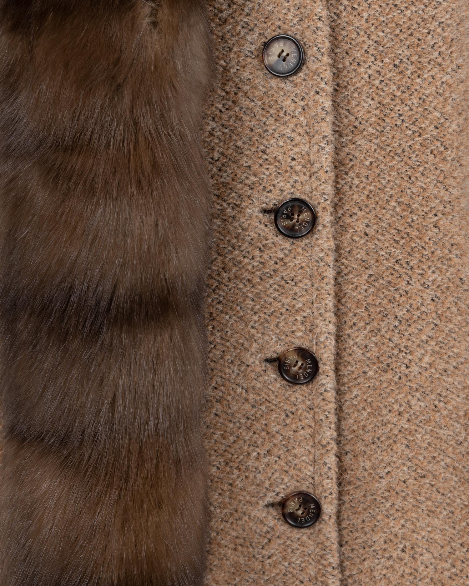 J. Mendel Wool Coat and Skirt Ensemble Trimmed with Sable Fur, 1990-2000s