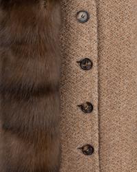 J. Mendel Wool Coat and Skirt Ensemble Trimmed with Sable Fur, 1990-2000s