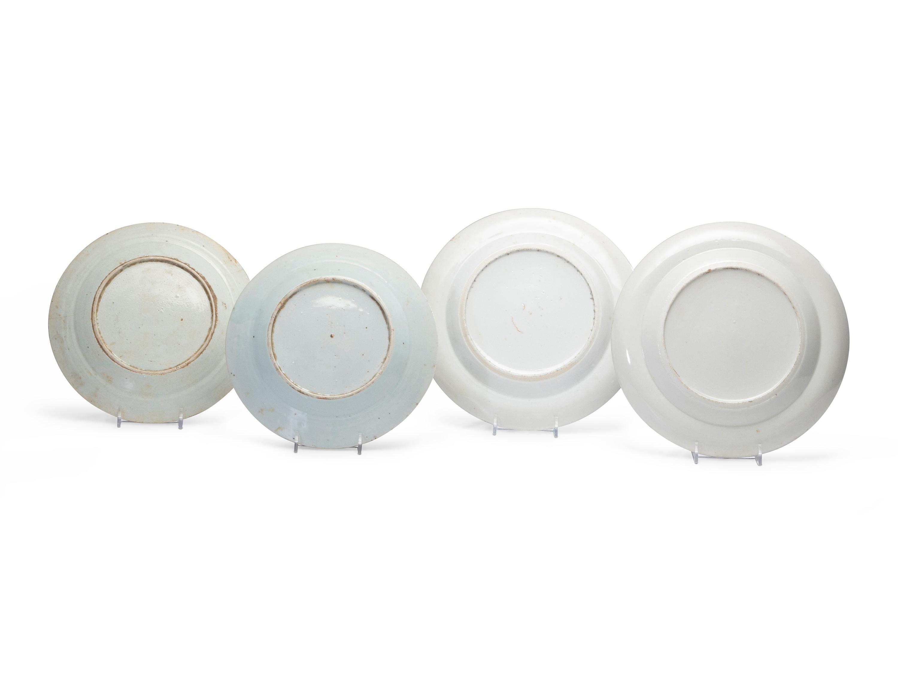 Four Chinese Export Porcelain Plates