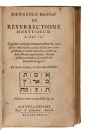 [Judaica] Ben-Israel, Menasseh. De Resurrectione Mortuorum Libri III