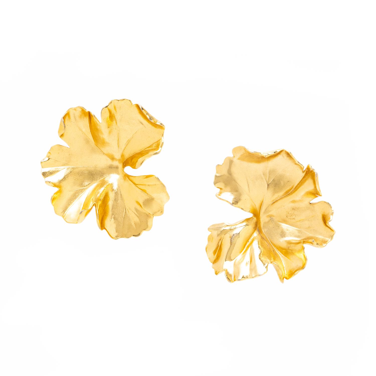 JAR, ALUMINUM 'GERANIUM LEAF' EARRINGS
