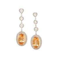 TOPAZ AND DIAMOND EARRINGS